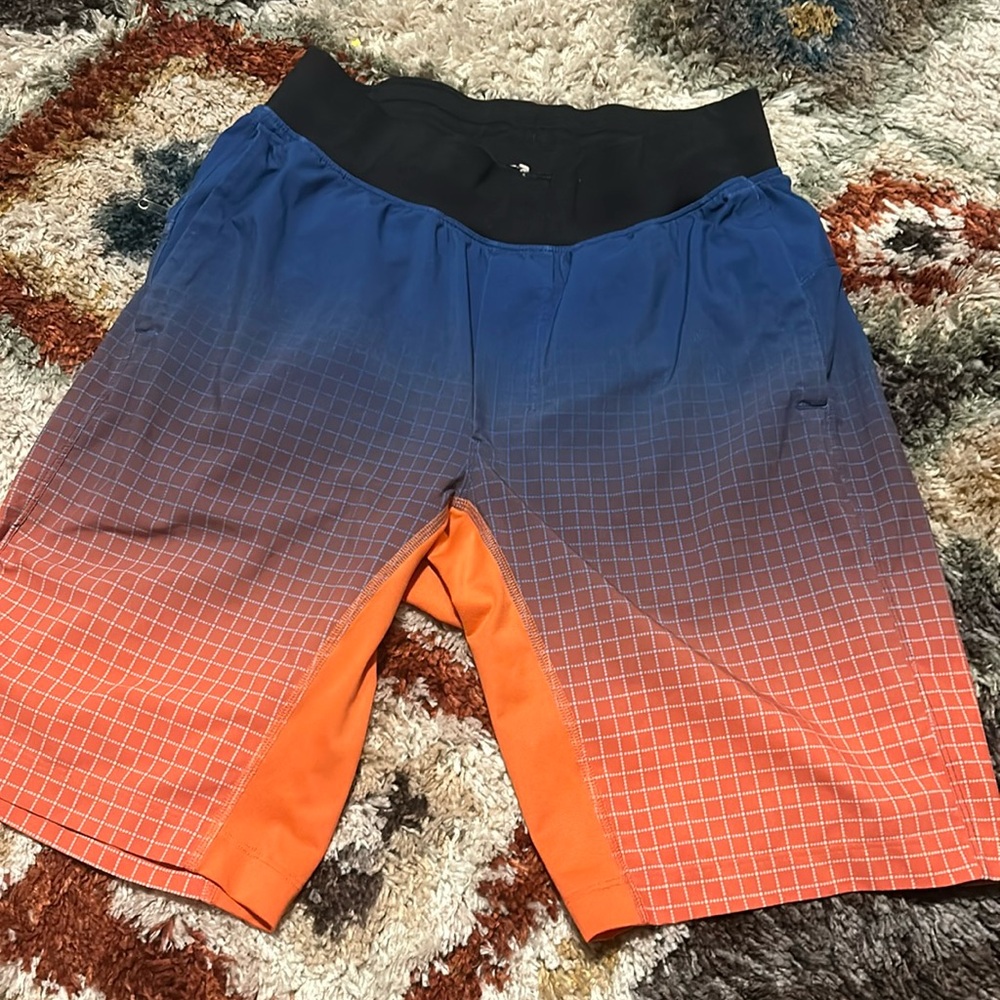 Lululemon Surge Short Blue and Orange Ombré Linerless